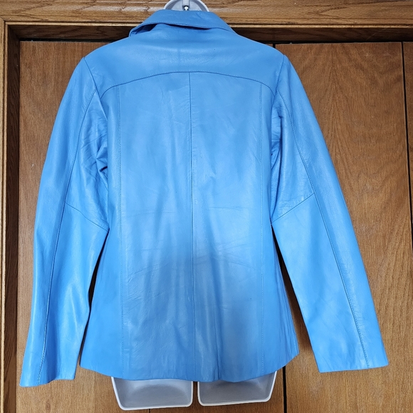 Malik's NWT blue sheepskin leather blazer/jacket - Picture 2 of 6
